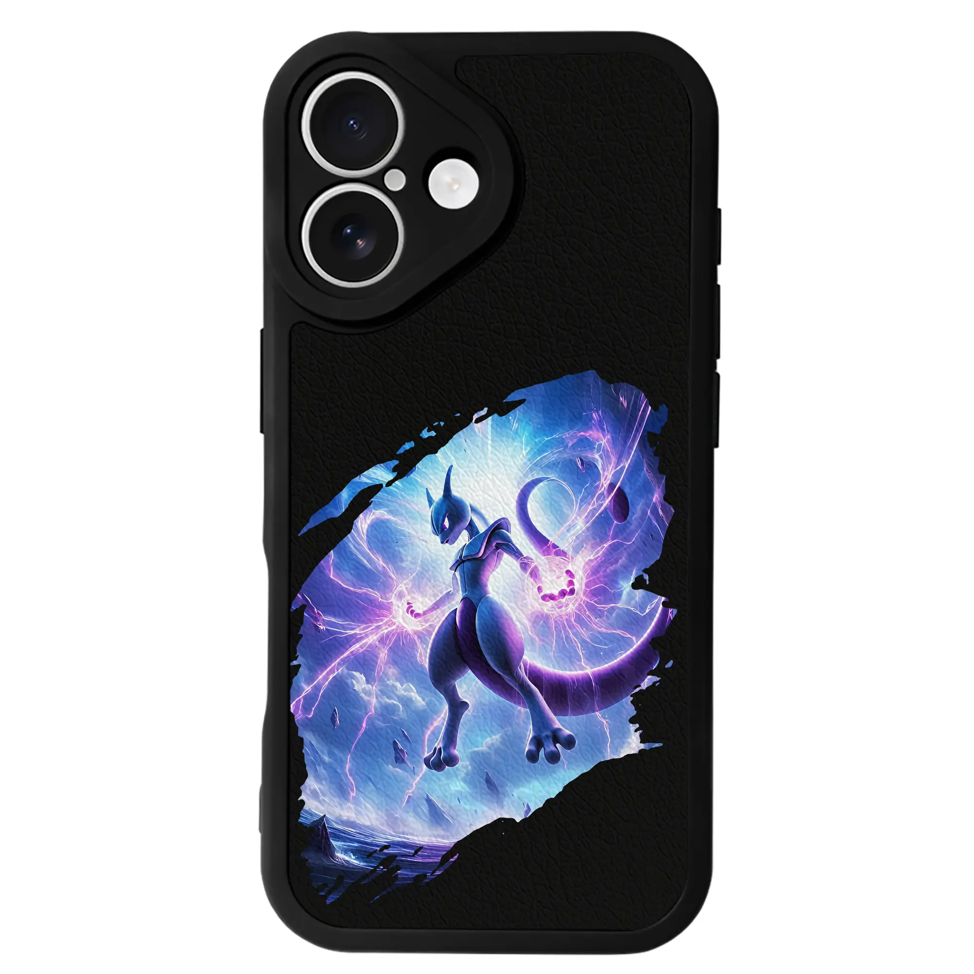 ポケモン グッズ,ミュウツー - IPhone 16シリーズ対応 ・ シリコンスマホケース ・ レザー調 ・ 高精度フィット ・ 耐衝撃 ・ ワイヤレス充電対応 ・ 精密カット